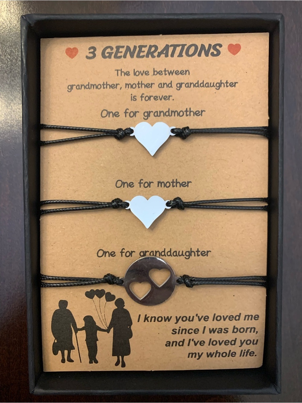 3 GENERATIONS Grandmother, mother, daughter, three generations bracelets NEW
